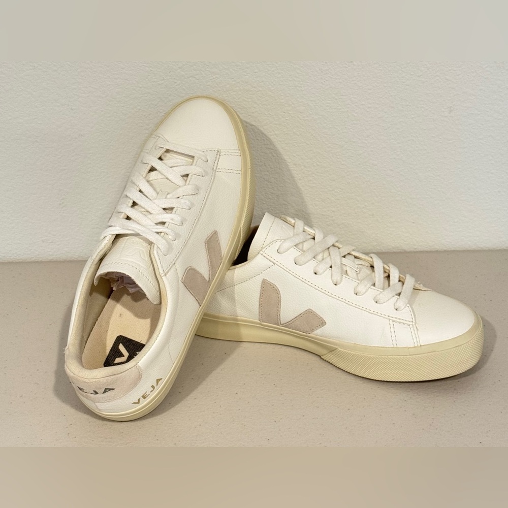 Veja Campo Chromefree Leather Sneakers White Sz: 39 - Picture 9 of 13